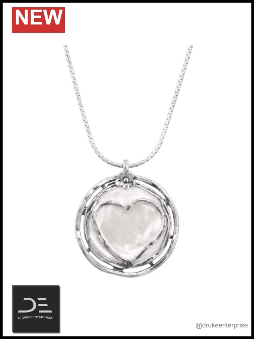 Silpada Sterling Silver Mother-of-Pearl Heart Pendant Necklace 18 Inch